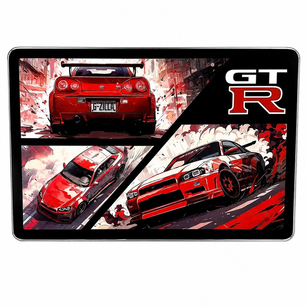 Nissan GT-R R34 Skyline Wall Art Red Godzilla JDM Hobby Lobby Home Decor 23x15